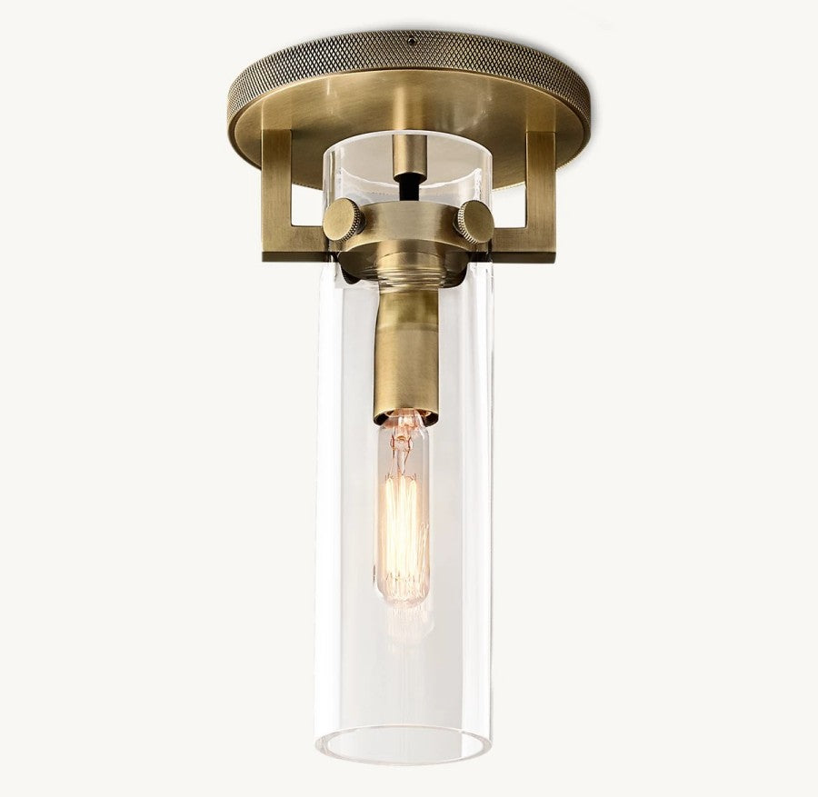 Mechanic Glass Cylinder Flushmount