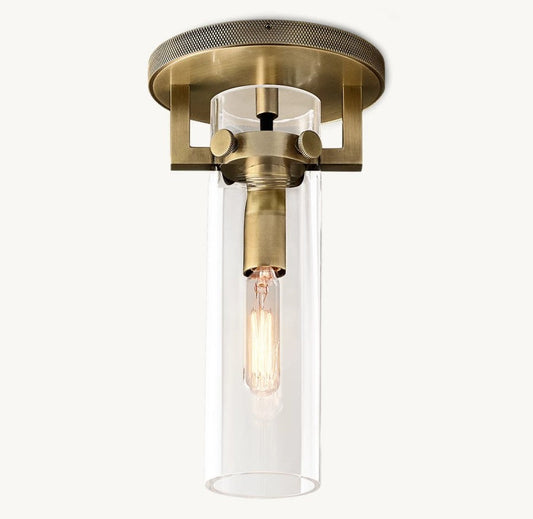 Mechanic Glass Cylinder Flushmount