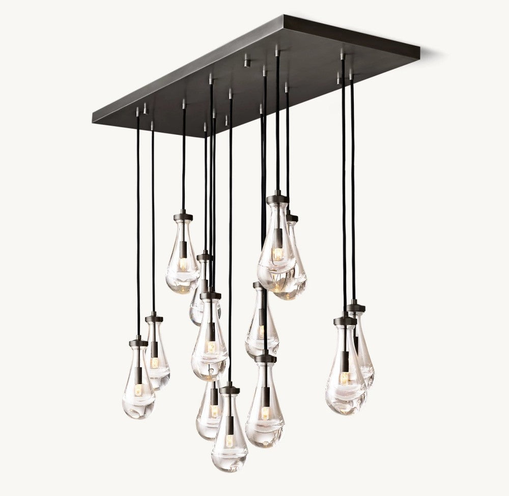Raindrop Rectangular Chandelier 54"