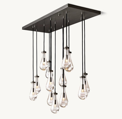 Raindrop Rectangular Chandelier 54"