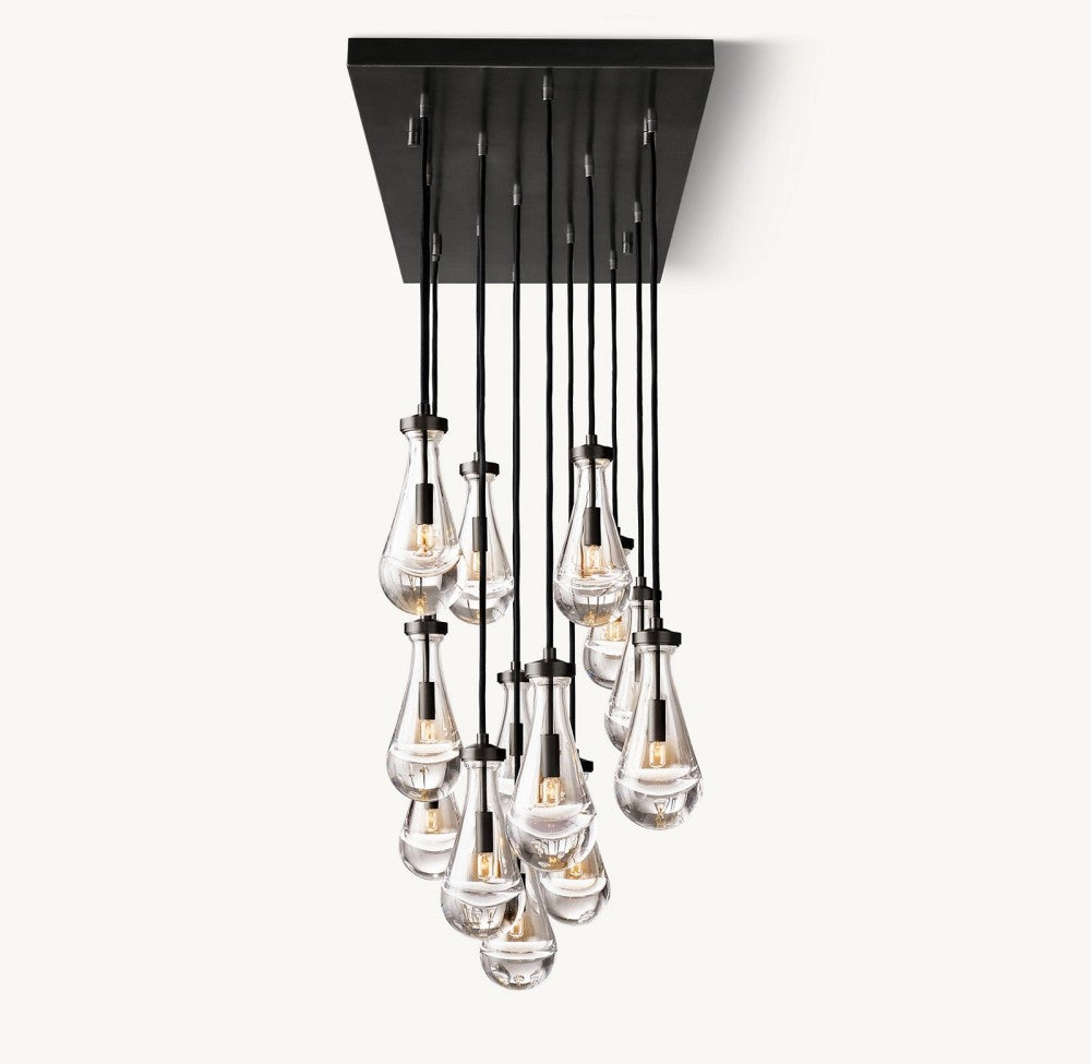 Raindrop Rectangular Chandelier 54"