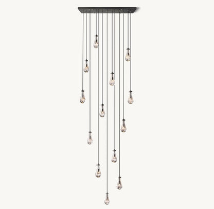 Raindrop Rectangular Chandelier 54"