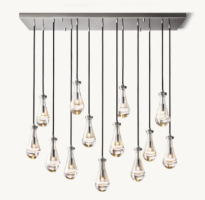 Raindrop Rectangular Chandelier 54"