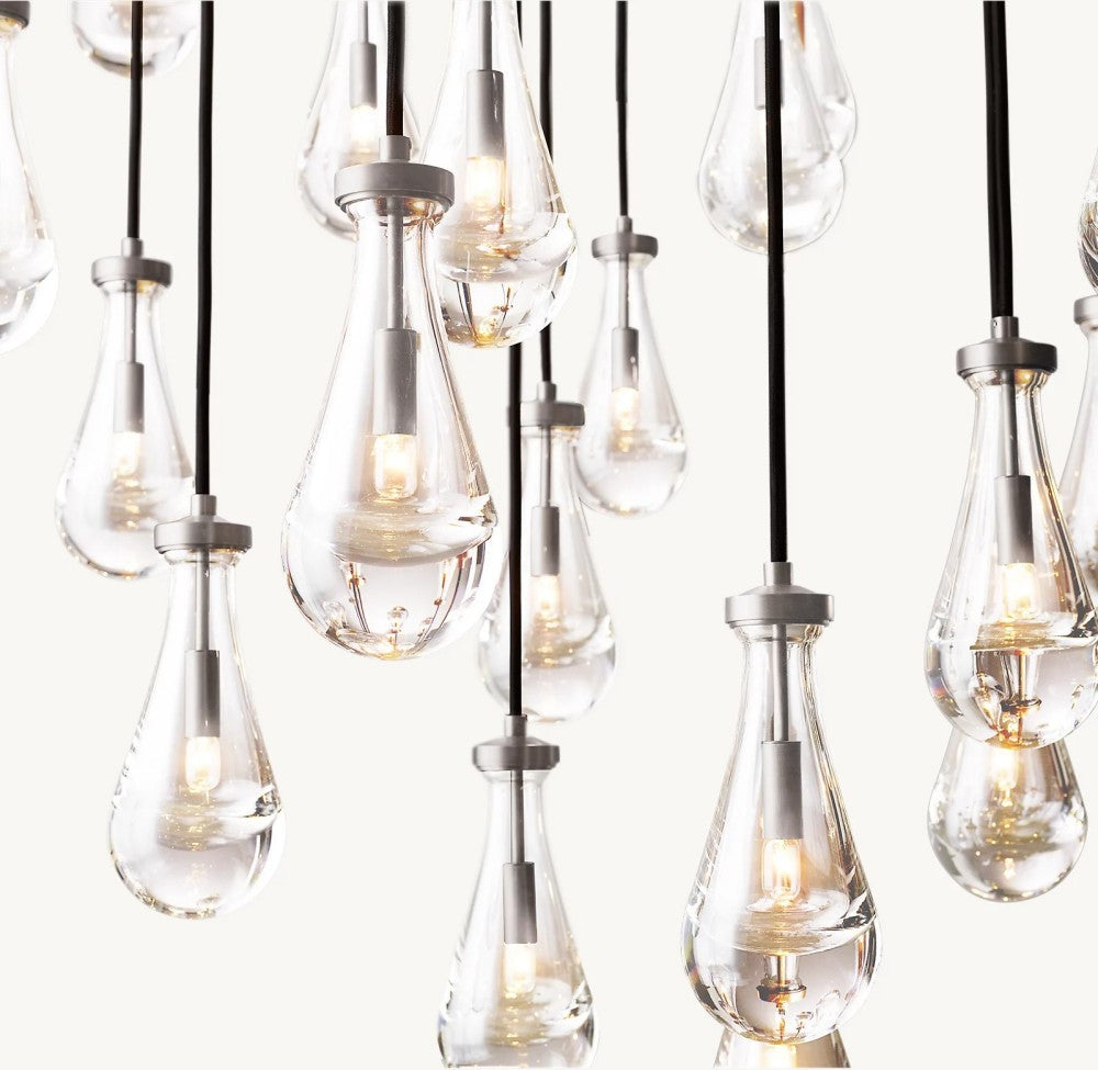 Raindrop Rectangular Chandelier 54"