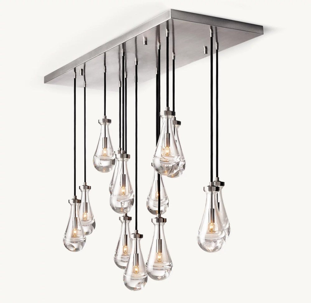 Raindrop Rectangular Chandelier 54"