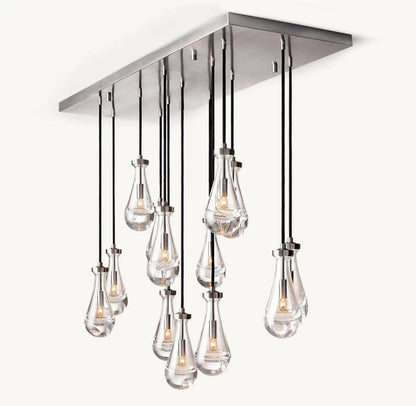 Raindrop Rectangular Chandelier 54"