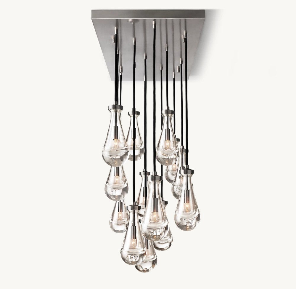 Raindrop Rectangular Chandelier 54"