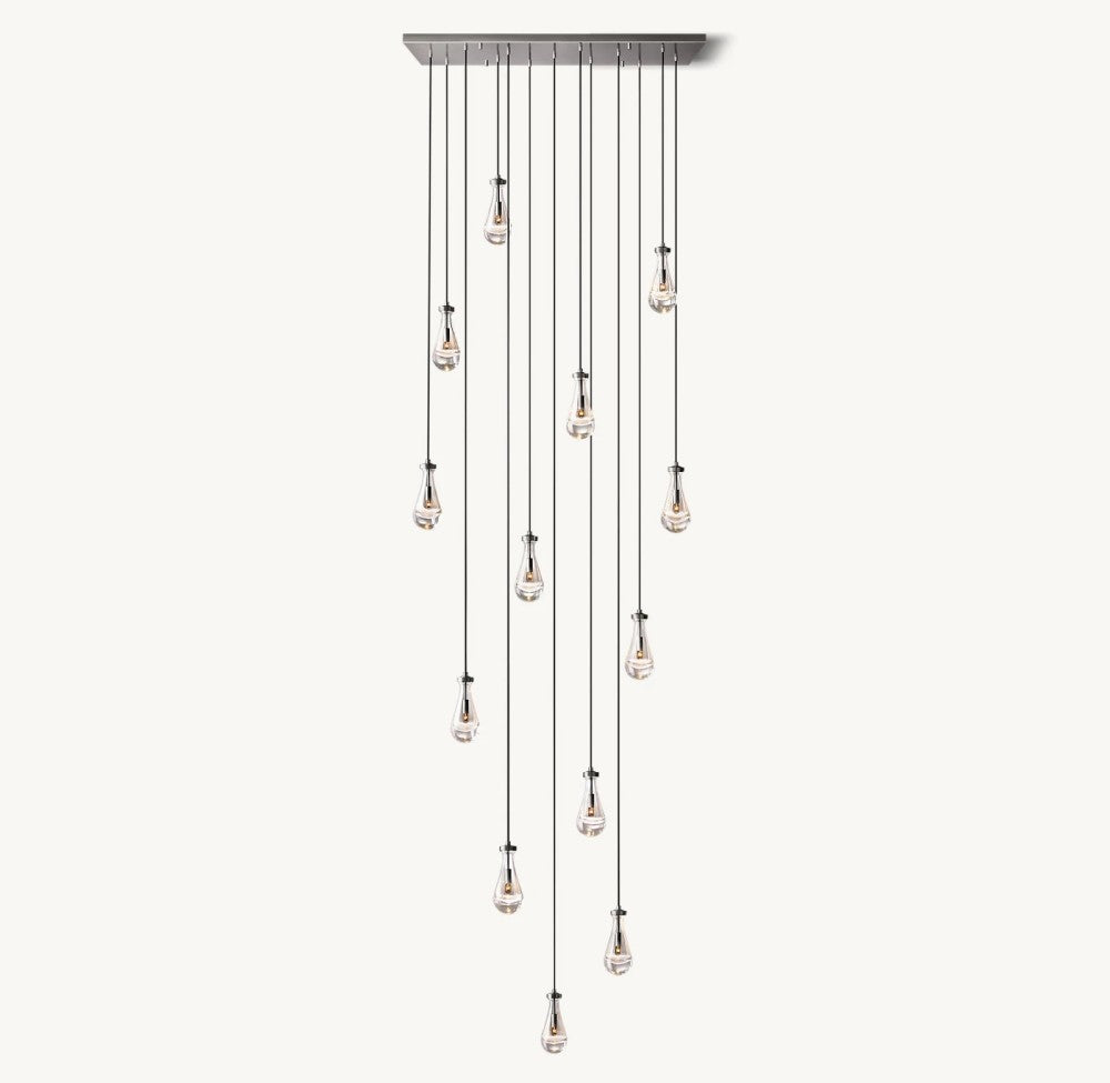 Raindrop Rectangular Chandelier 54"