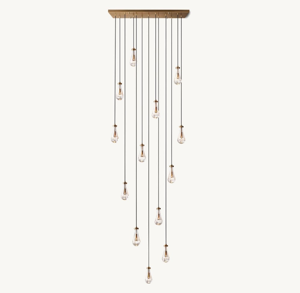 Raindrop Rectangular Chandelier 54"