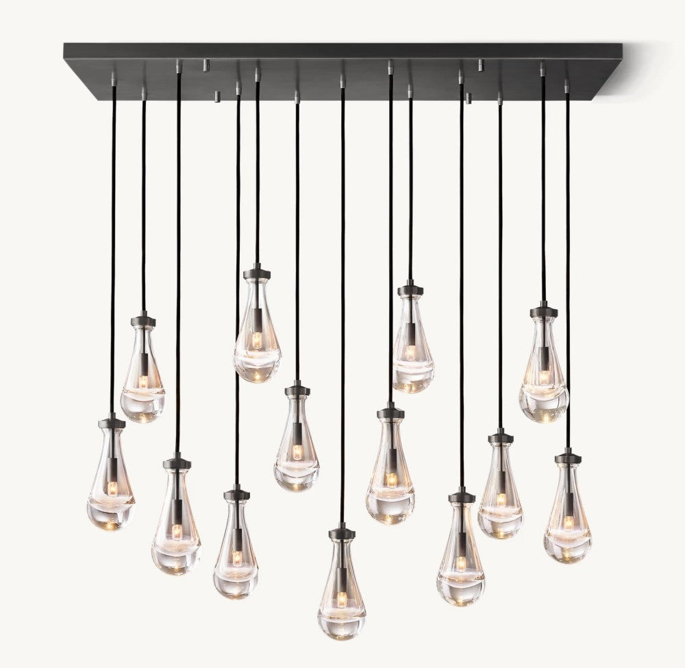 Raindrop Rectangular Chandelier 54"