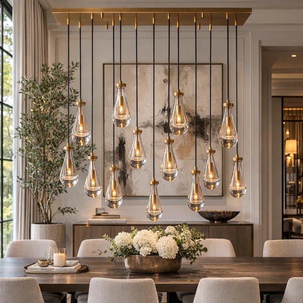 Raindrop Rectangular Chandelier 54"