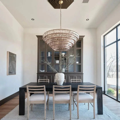 Ghiaccio Glass Round Chandelier 24" 36" 48" 60" - 3 - Tier 24"BronzeSmokeGILDLAMPS
